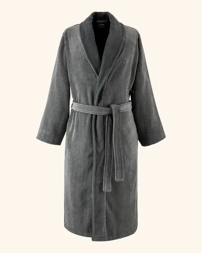 HUGO BOSS Bademantel Doubleb grau Dunkelgrau