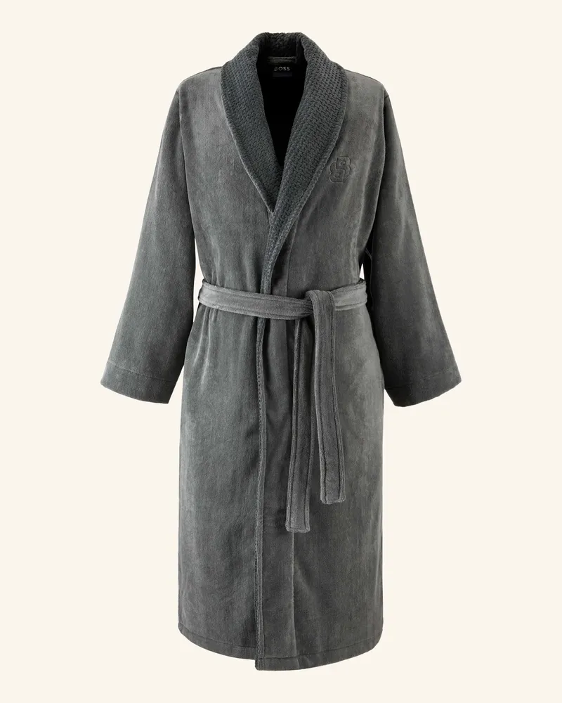 HUGO BOSS Bademantel Doubleb grau Dunkelgrau