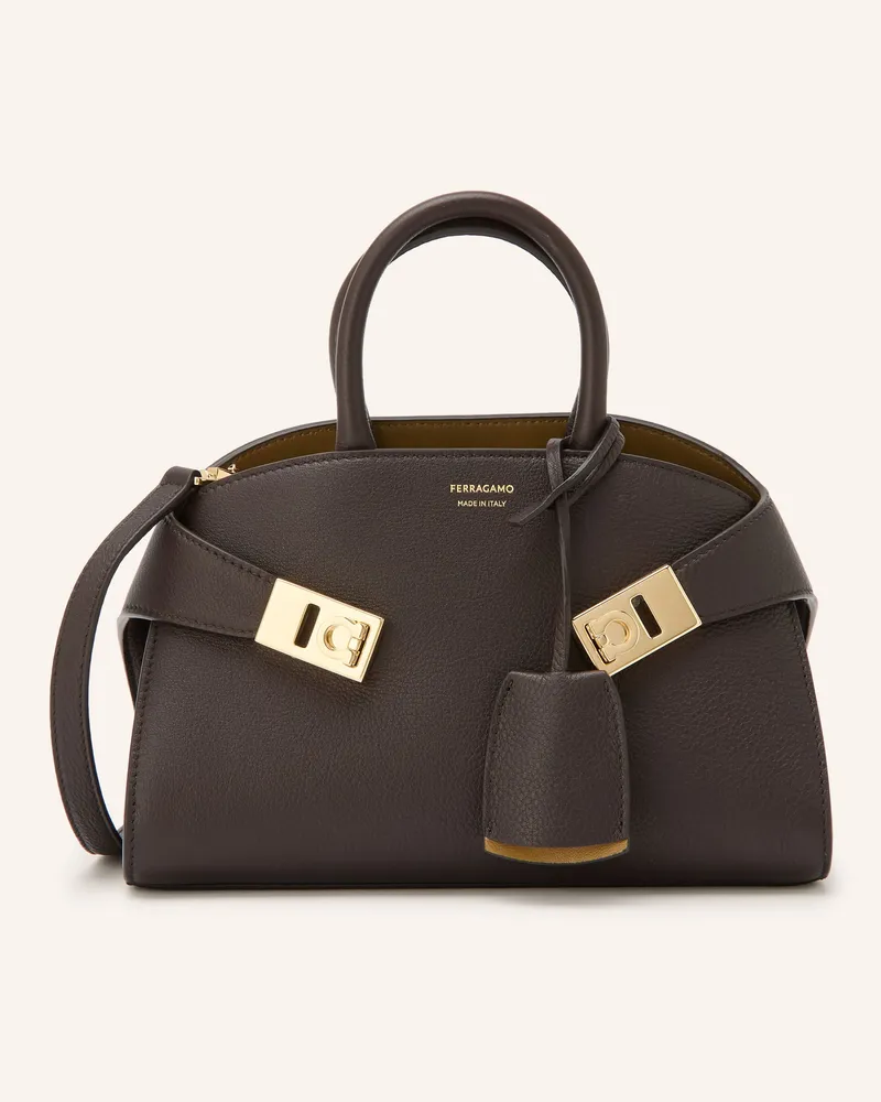 Ferragamo Schultertasche Hug Grainy braun Dunkelbraun