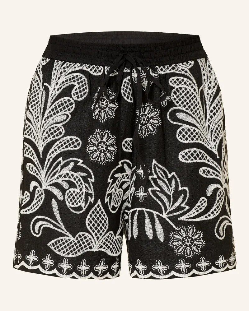 Mrs & HUGS Shorts mit Leinen Schwarz