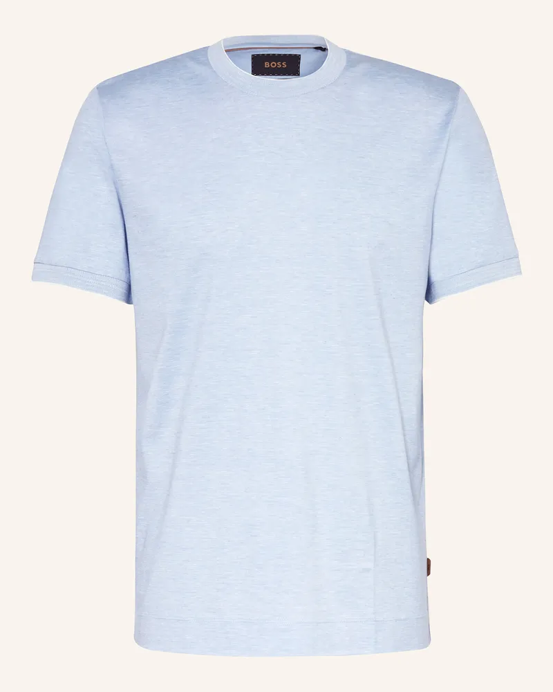 HUGO BOSS T-Shirt TESAR mit Seide Hellblau