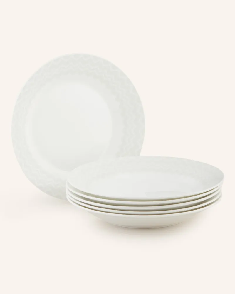 Missoni Home 6er-Set Suppenteller ZIG ZAG Creme