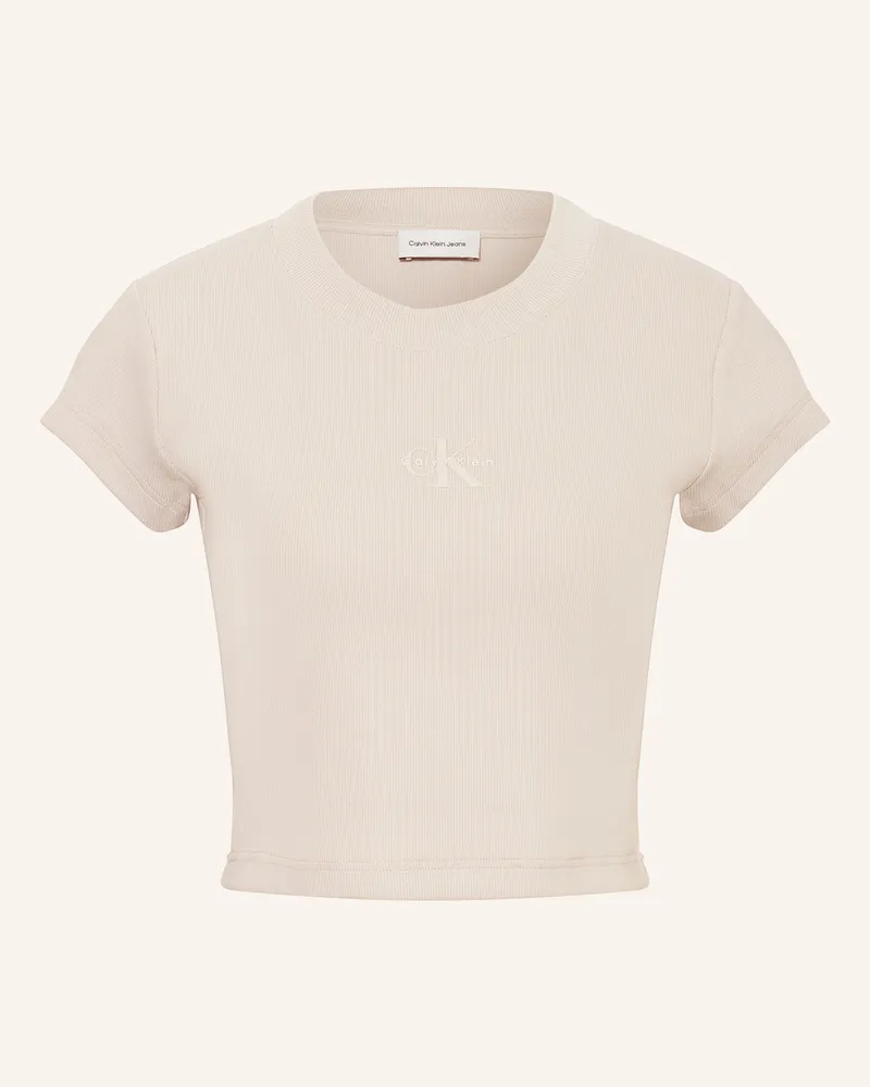 Calvin Klein Cropped-Shirt Hellgrau