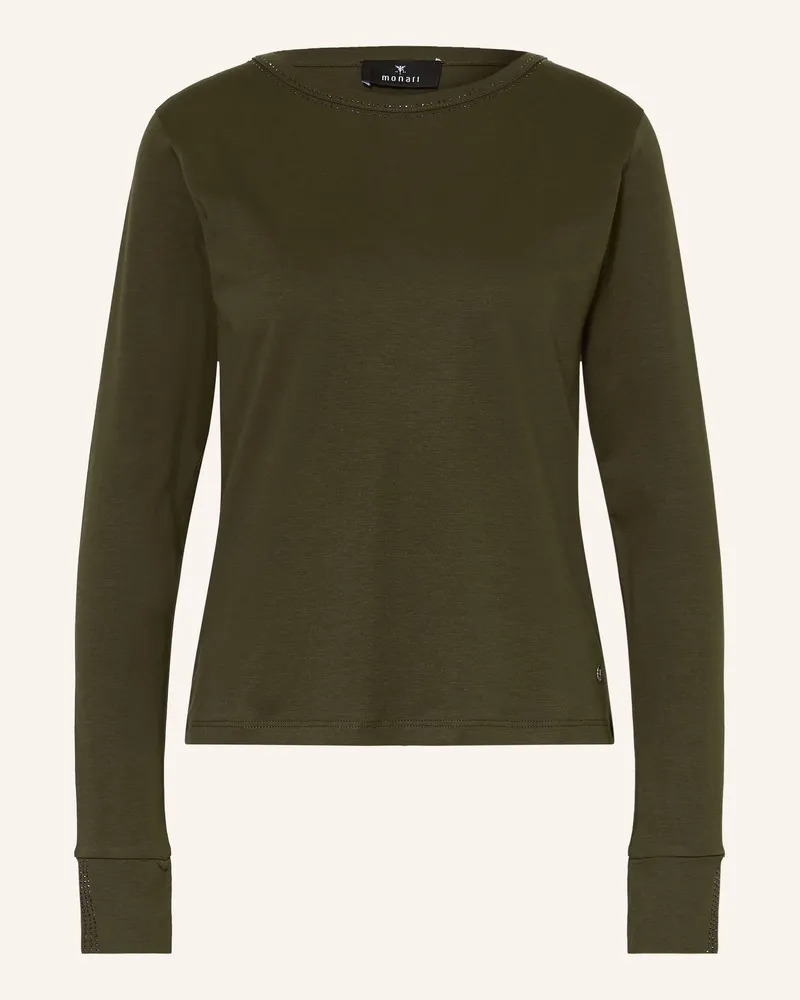 monari Longsleeve Mit Schmucksteinen gruen Dunkelgrün