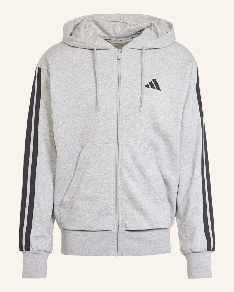 adidas ESSENTIALS 3-STREIFEN FRENCH TERRY KAPUZENJACKE Schwarz