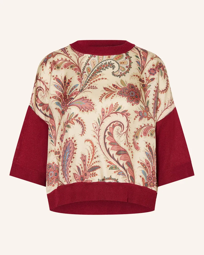 Etro Pullover im Materialmix Dunkelrot