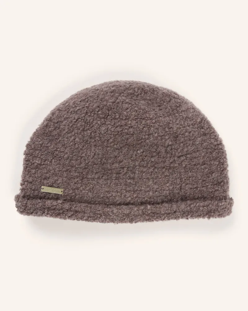 Seeberger Bouclé-Mütze beige Taupe
