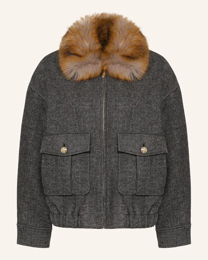 Maje Blouson Mit Kunstfell grau Dunkelgrau