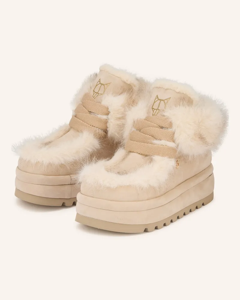 Naked Wolfe Plateau-Boots BAMBI Beige