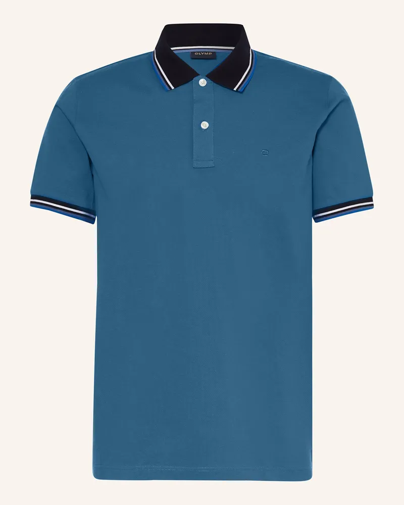Olymp Piqué-Poloshirt Casual Fit Blau