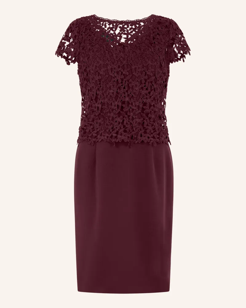 Apart Etuikleid Mit Spitzenjäckchen rot Rot