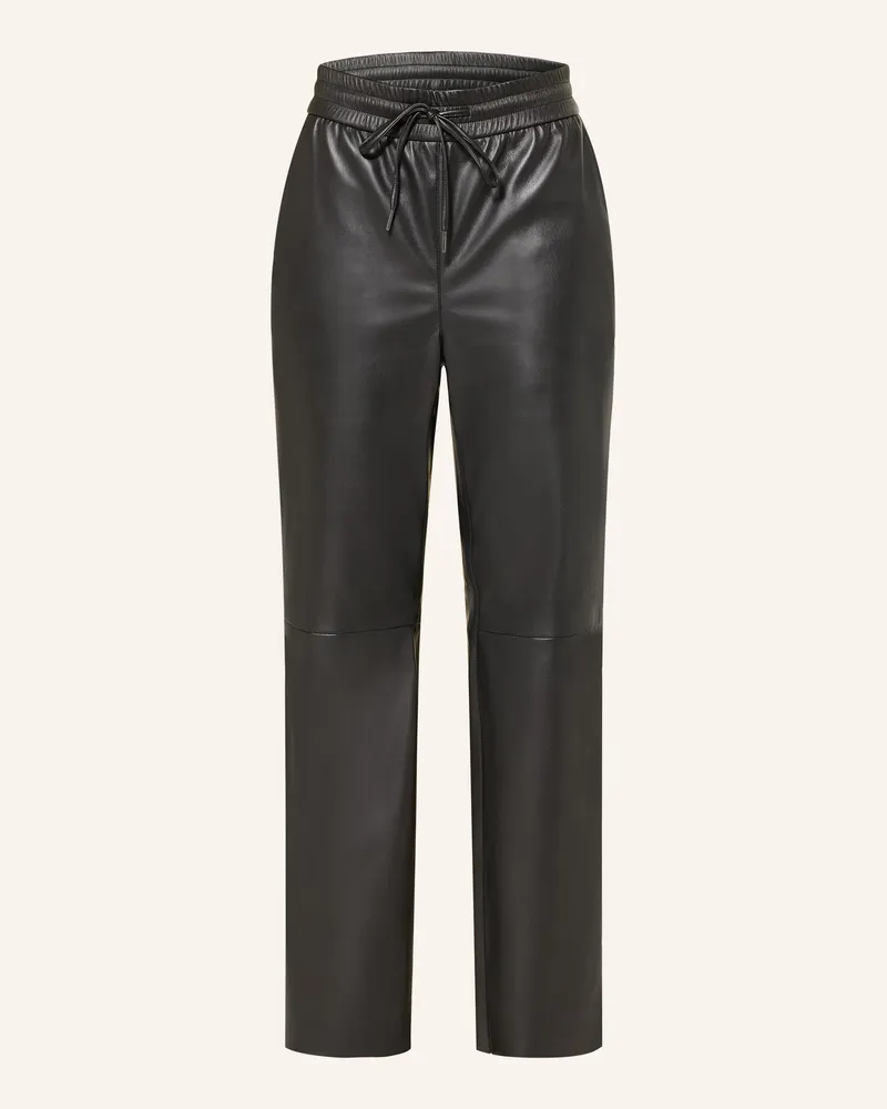 Juvia 7/8-Hose ROSA in Lederoptik Schwarz