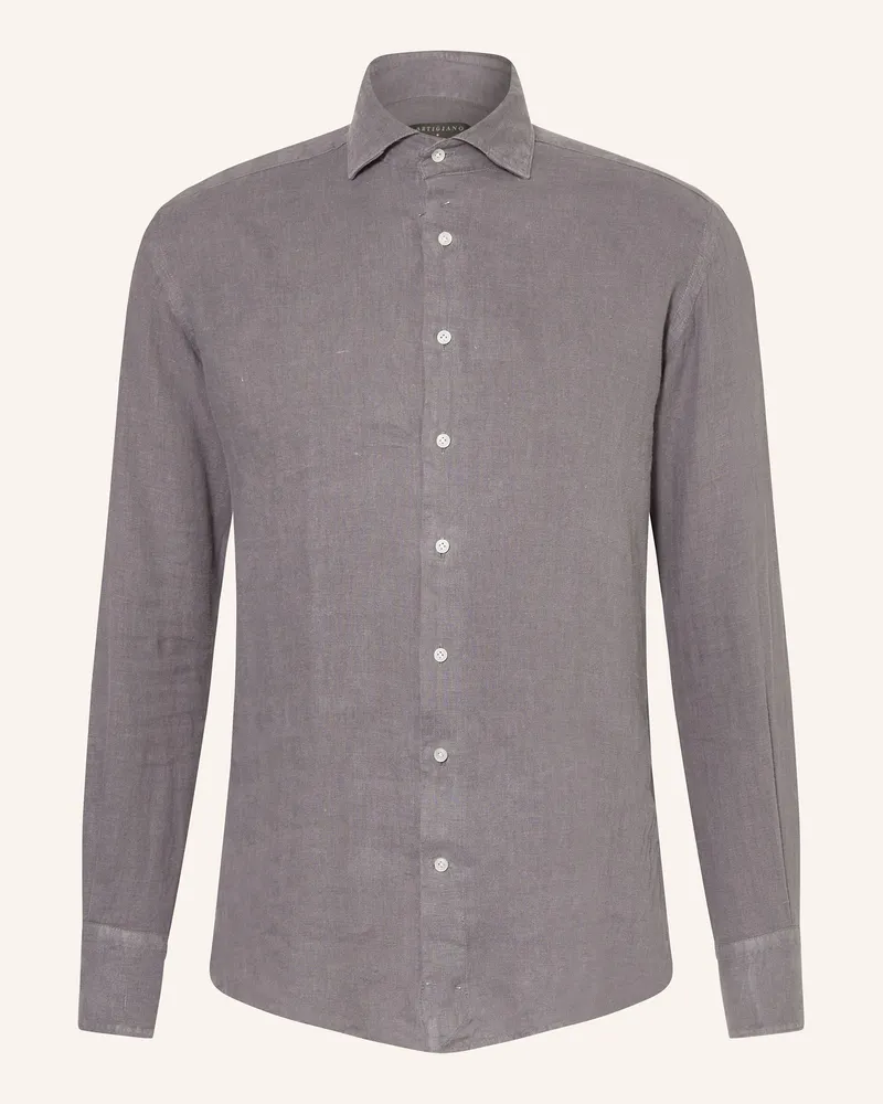Artigiano  Leinenhemd Classic Fit Grau