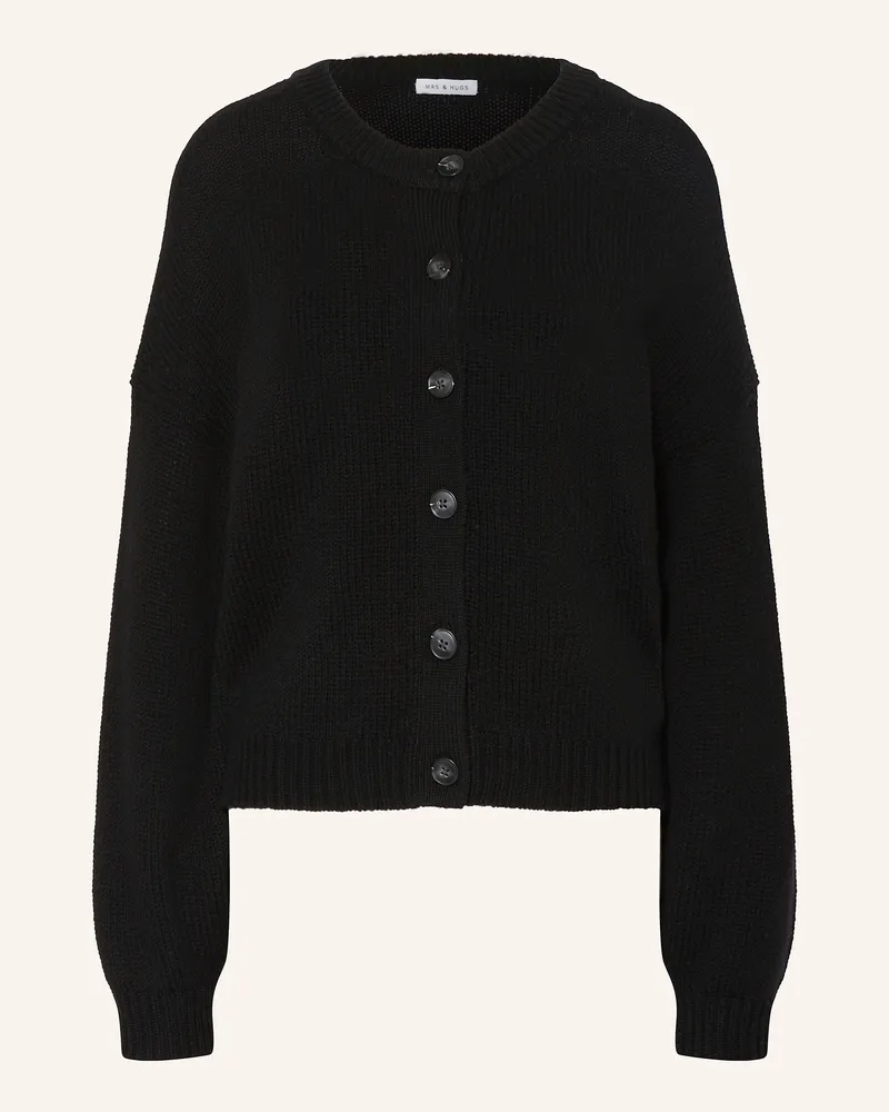 Mrs & HUGS Strickjacke schwarz Schwarz