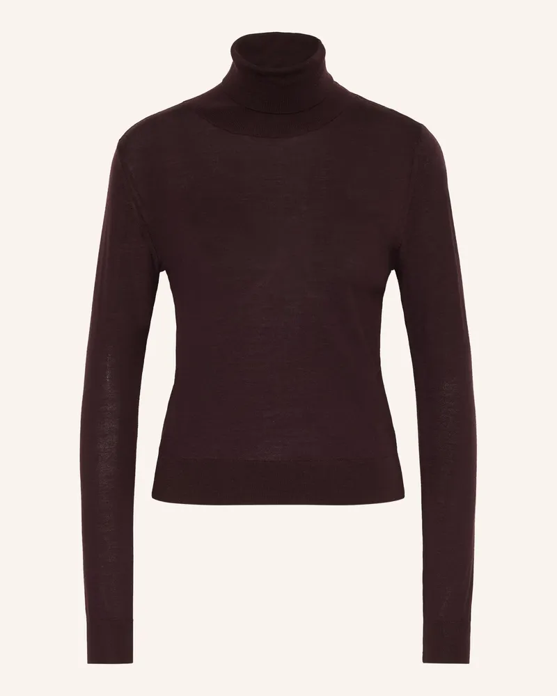 Mrs & HUGS Rollkragenpullover Aus Merinowolle rot Dunkelrot