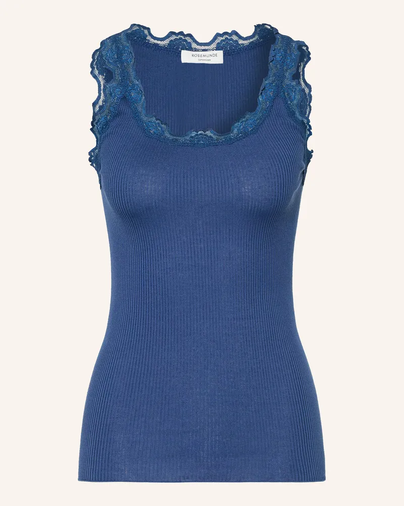 Rosemunde Top Babette Mit Seide Und Spitze blau Dunkelblau