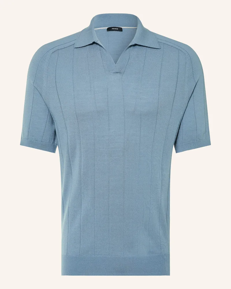 Reiss Strick-Poloshirt Chelmsford Aus Merinowolle blau Hellblau