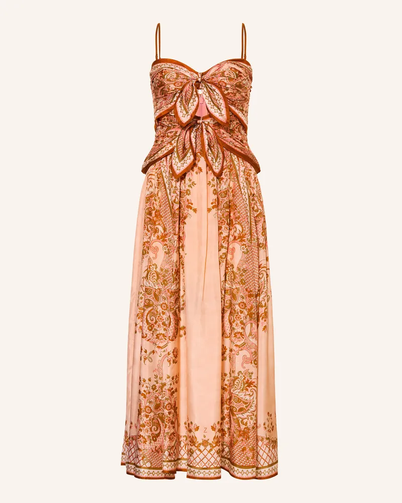 Zimmermann Seidenkleid Aster Mit Cut-Outs rosa Rosé