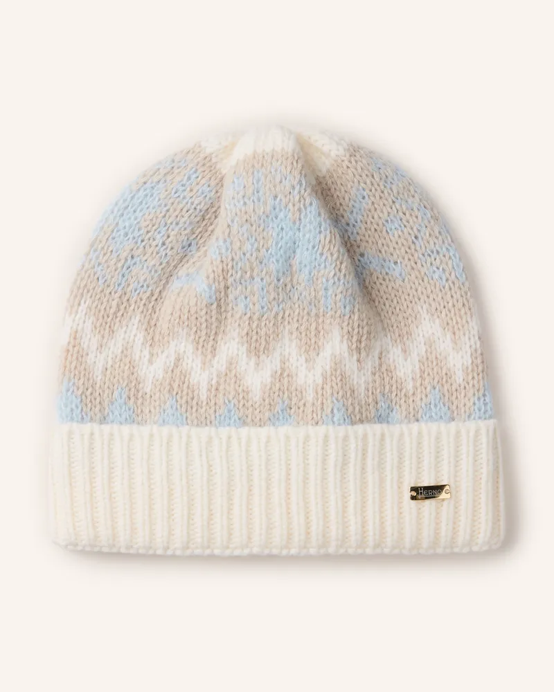 Herno Mütze Mit Mohair weiss Creme