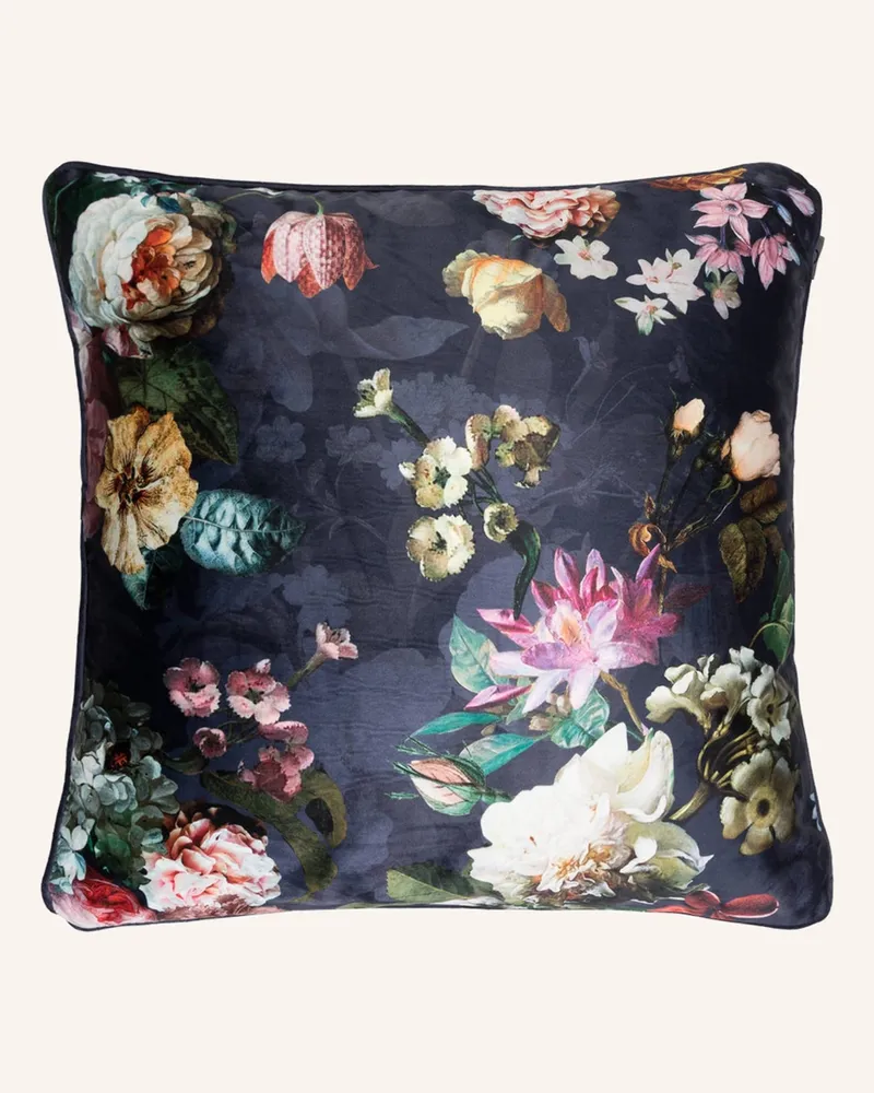 Essenza Samt-Dekokissen FLEUR Blau
