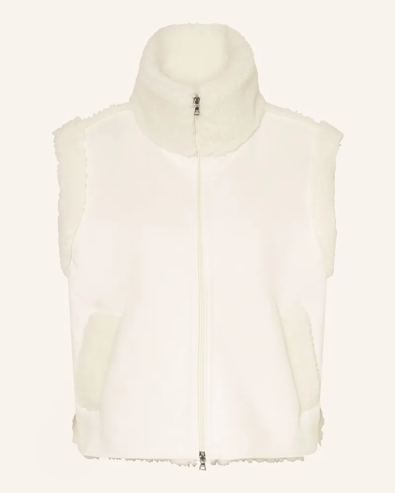 MARC AUREL Weste in Lederoptik mit Kunstfell Creme