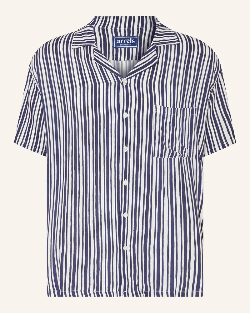 Arrels Barcelona Resorthemd Blue Trazos × Alvaro Picardo Regular Fit blau Weiss
