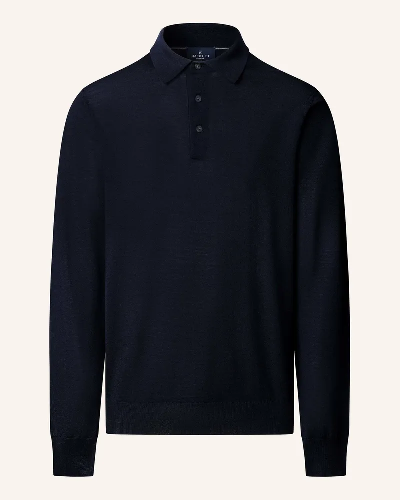 Hackett Pullover Merino Silk Ls Polo blau Blau