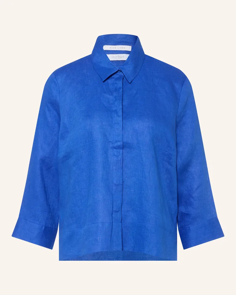 HOBBS London Hemdbluse Nita Aus Leinen Mit 3/4-Arm blau Blau