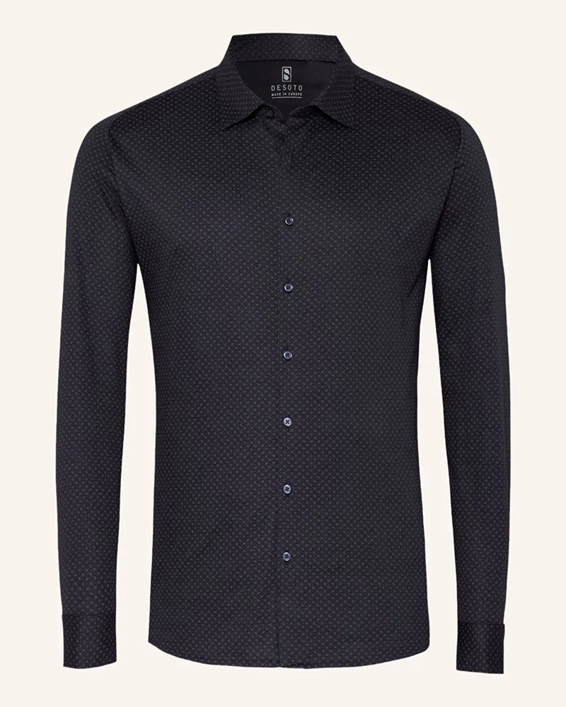 DESOTO Jerseyhemd Slim Fit blau Dunkelblau