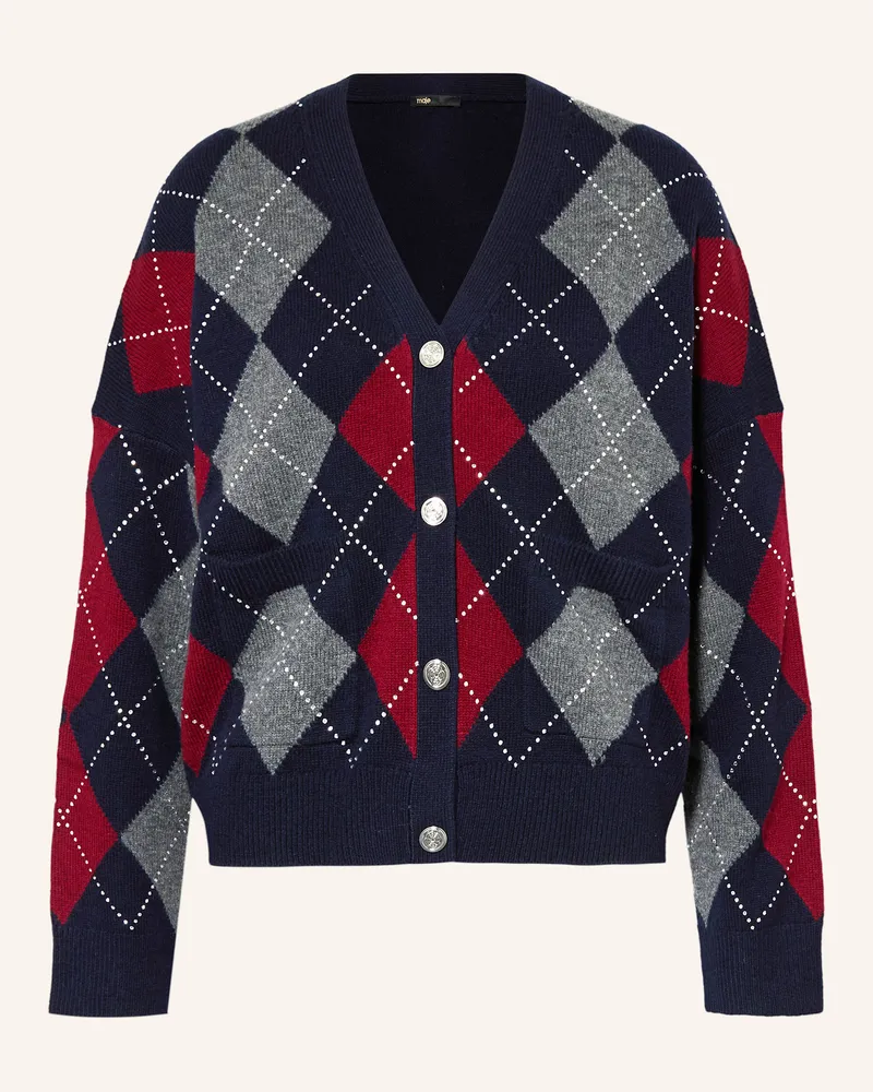 Maje Strickjacke mit Schmucksteinen Dunkelblau