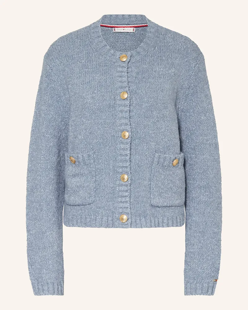 Tommy Hilfiger Strickjacke blau Blaugrau