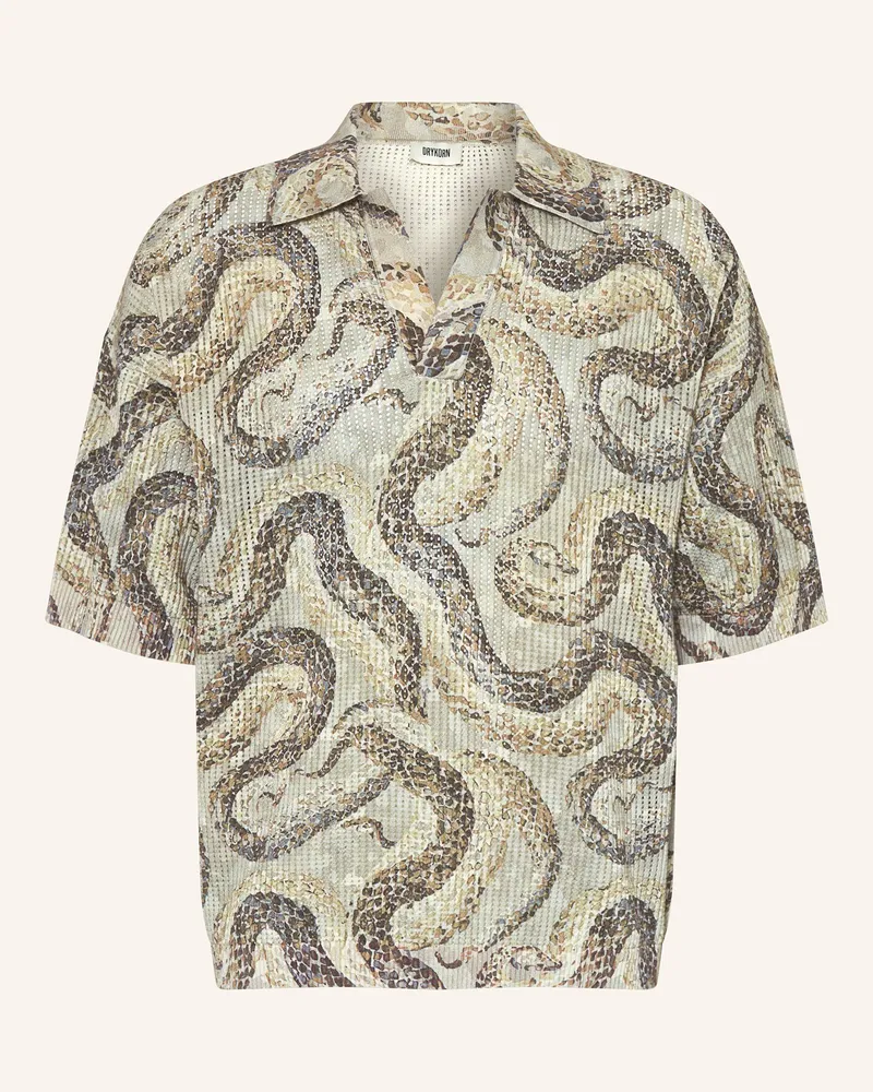 Drykorn Strick-Poloshirt LAURENZZO Hellgrau