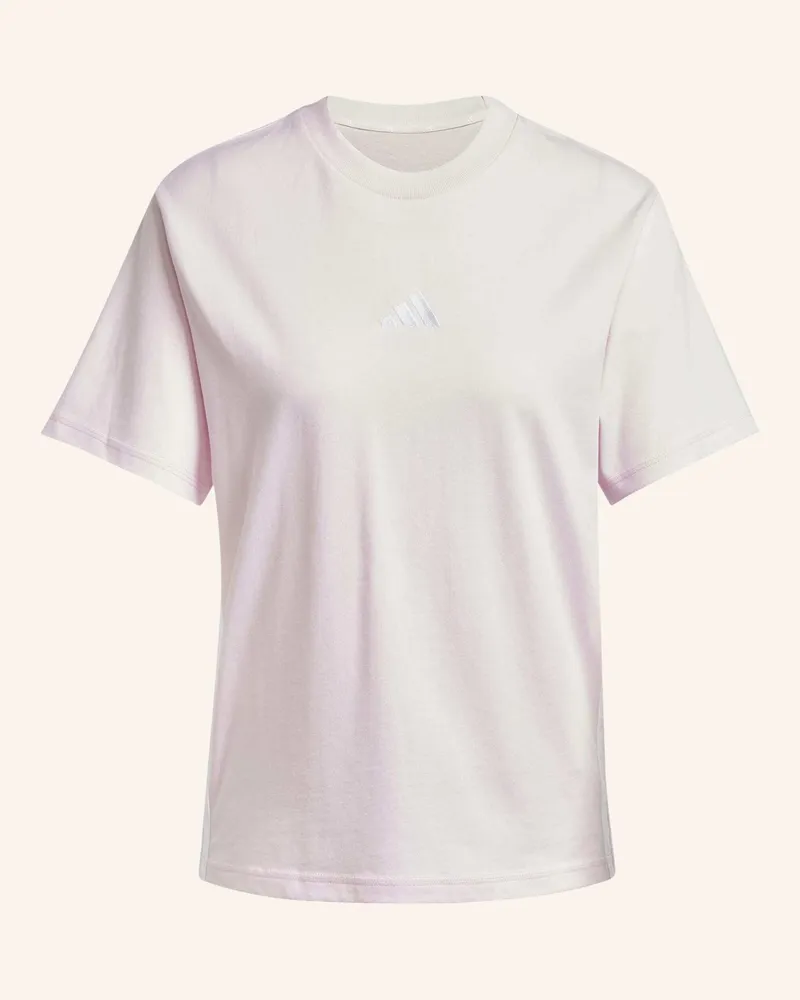 adidas T-Shirt Essentials 3-Streifen pink Weiss