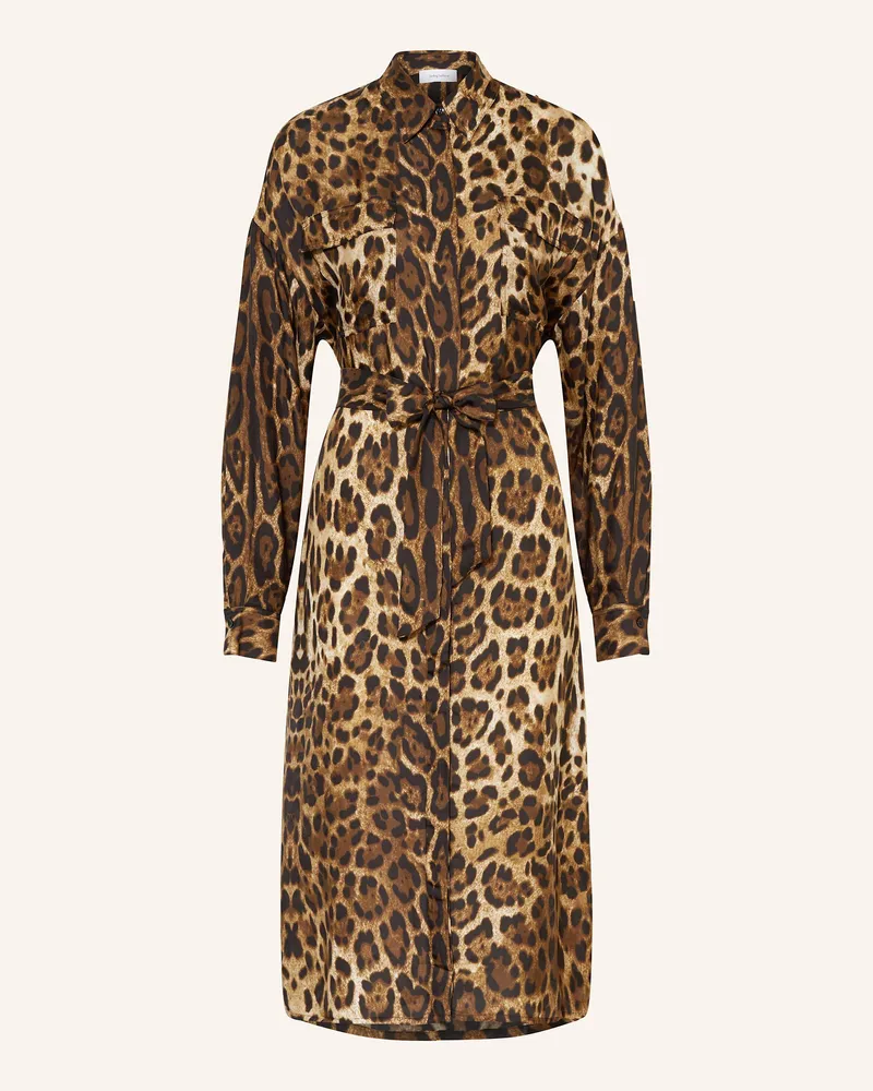 Darling Harbour Oversized-Hemdblusenkleid mit Seide Leoprint