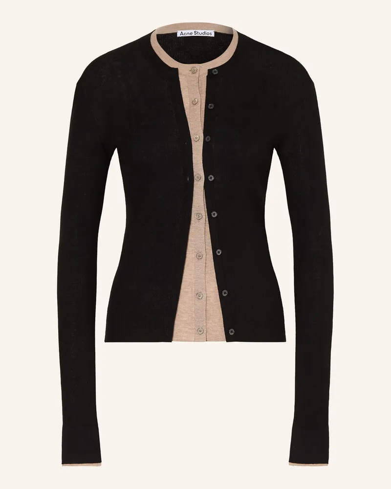 Acne Studios Strickjacke Mit Seide schwarz Schwarz