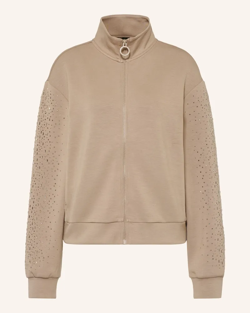EA7 Sweatjacke Mit Schmucksteinen braun Beige