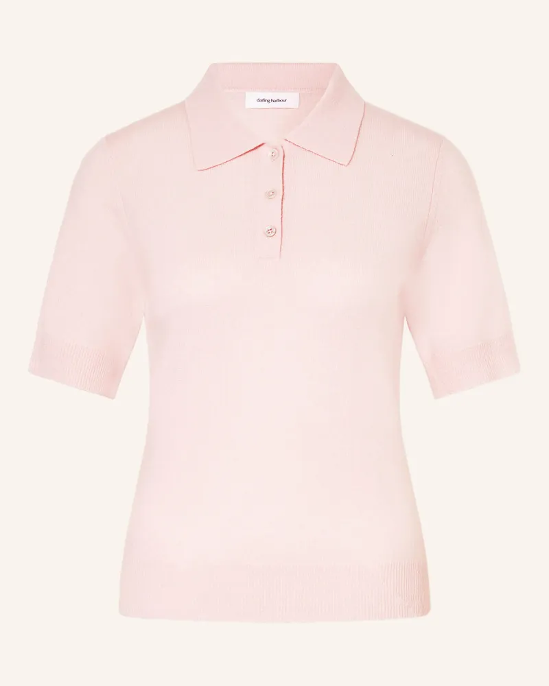 Darling Harbour Strick-Poloshirt aus Cashmere Rose