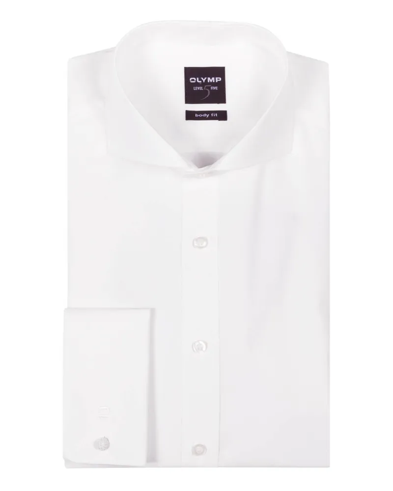 Olymp Hemd Level Five body fit mit Umschlagmanschette Offwhite