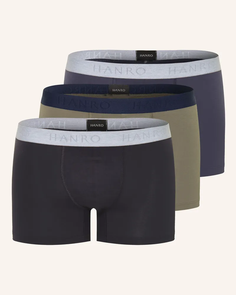 Hanro 2er-Pack Boxershorts Cotton Essentials gruen Dunkelblau