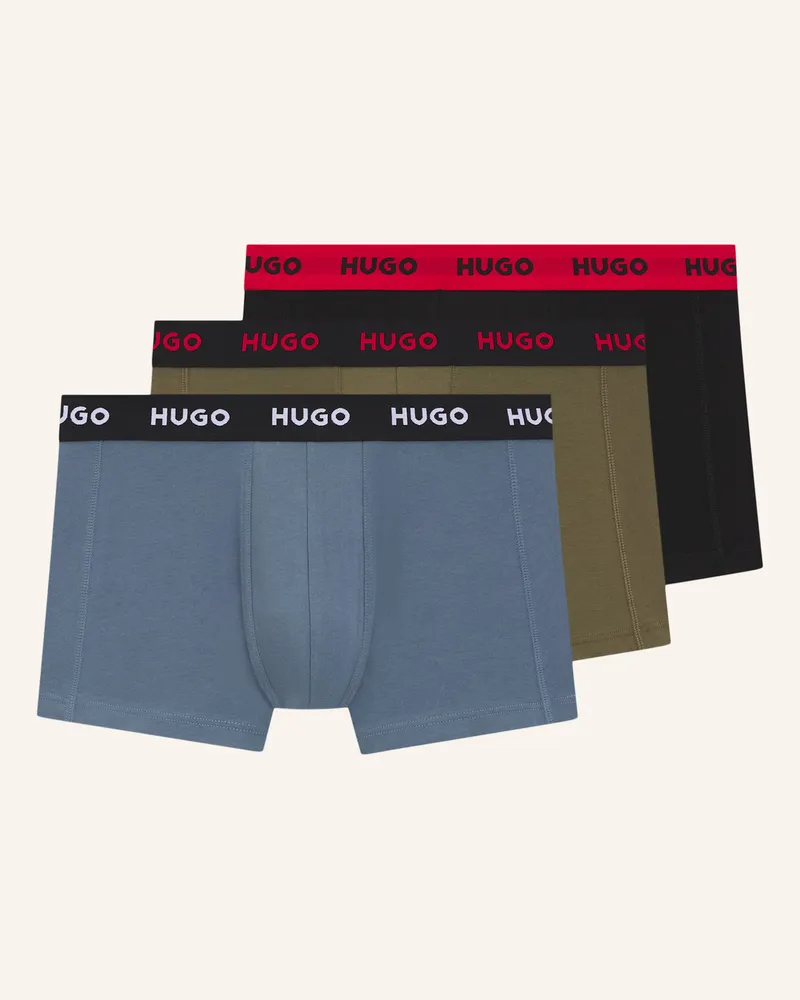 HUGO BOSS Boxershort Trunk Triplet Pack gruen Weiss