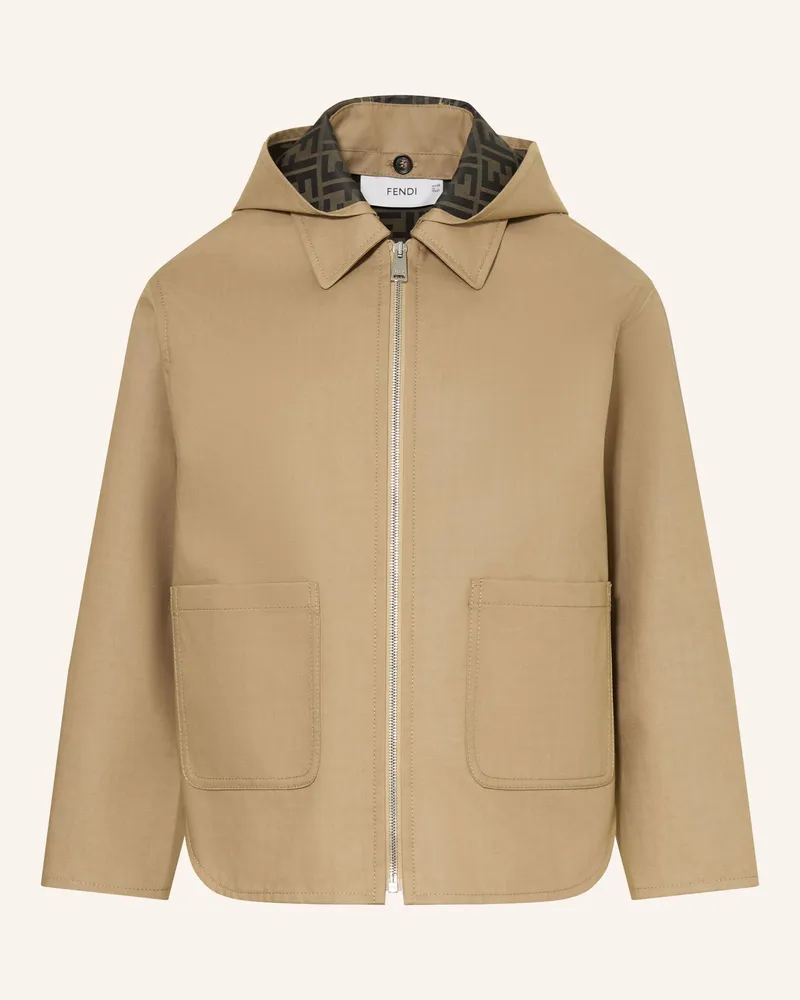 Fendi Jacke Mit Abnehmbarer Kapuze braun Hellbraun