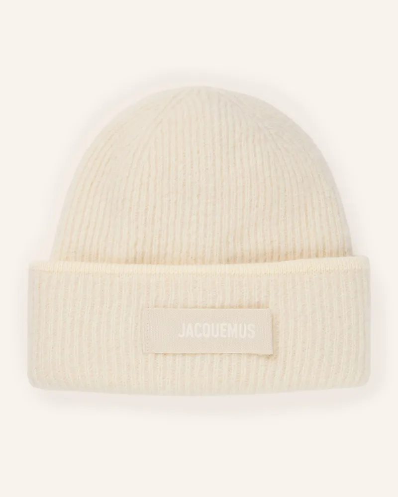 Jacquemus Mütze Le Bonnet Gros Grain Mit Alpaka weiss Creme