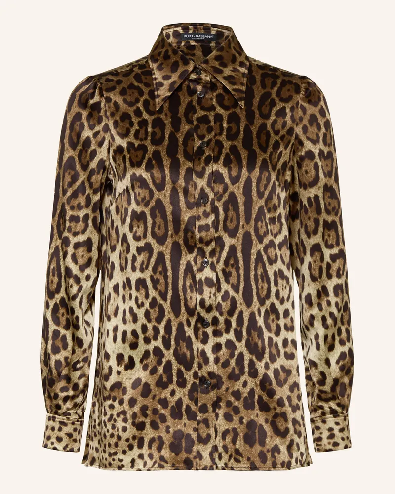 Dolce & Gabbana Hemdbluse Aus Seide braun Braun