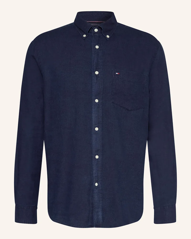 Tommy Hilfiger Flanellhemd Regular Fit Dunkelblau