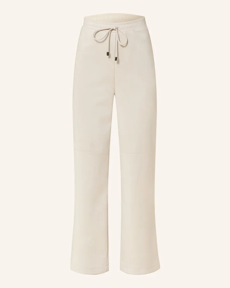 Joseph Ribkoff Hose Im Jogging-Stil In Lederoptik weiss Ecru