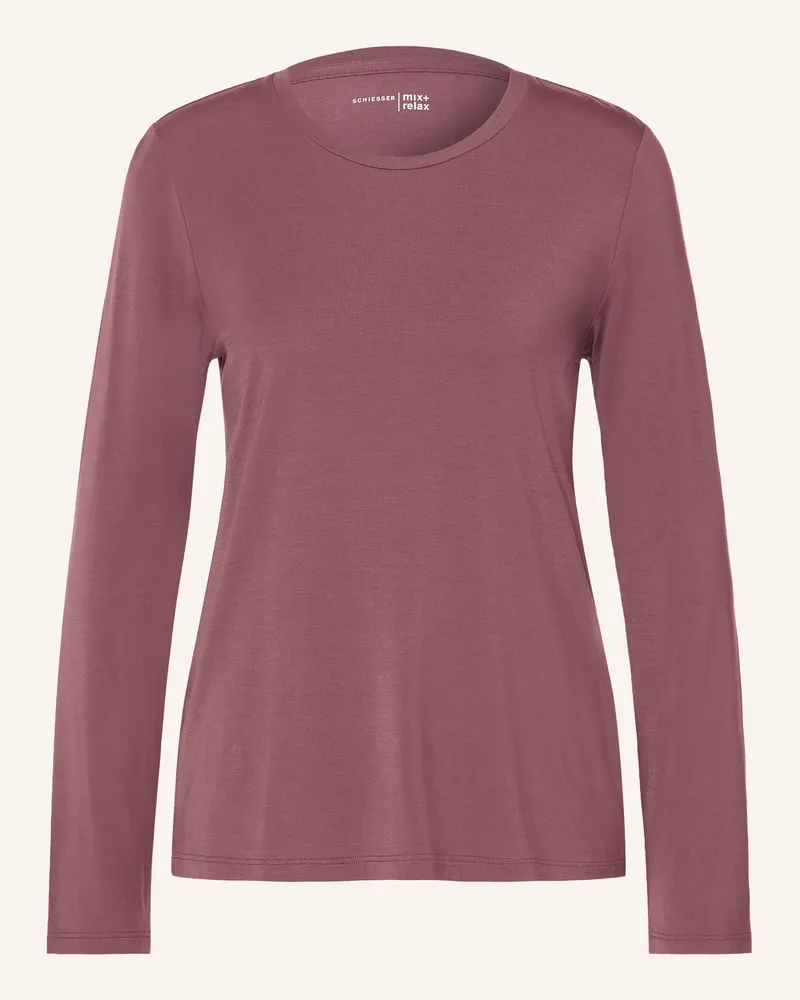 Schiesser Schlafshirt Mix+Relax rot Dunkelrot