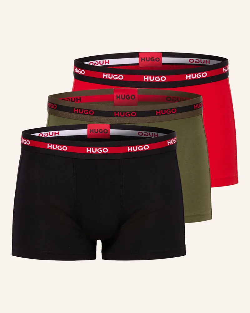 HUGO BOSS 3er-Pack Boxershorts Triplet Planet gruen Khaki