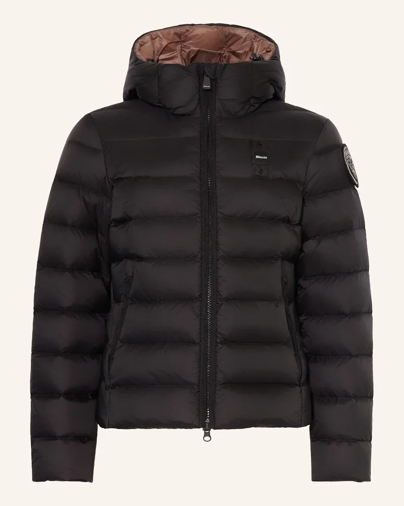 Blauer Daunenjacke schwarz Schwarz