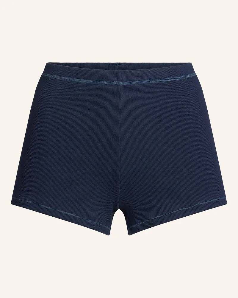 SKIMS Lounge-Shorts Cotton Rib blau Navy
