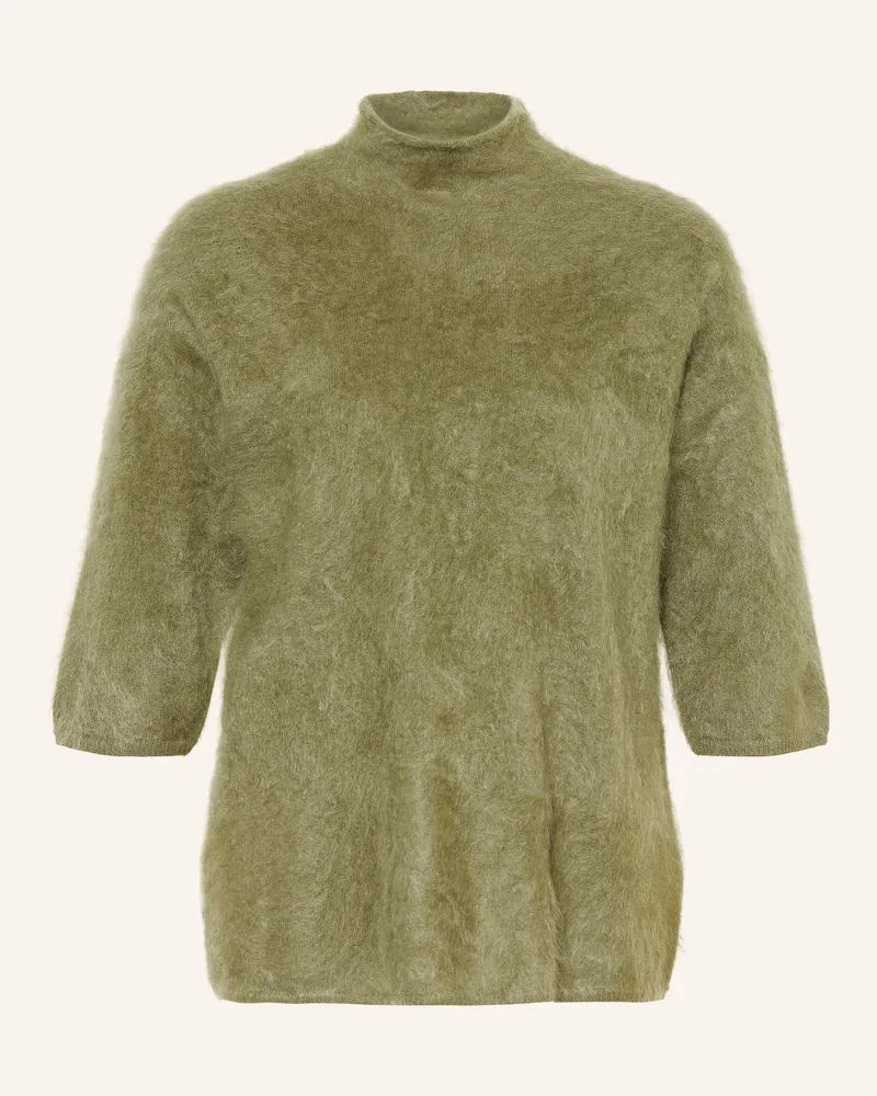 Mrs & HUGS Cashmere-Pullover Mit 3/4-Arm gruen Oliv